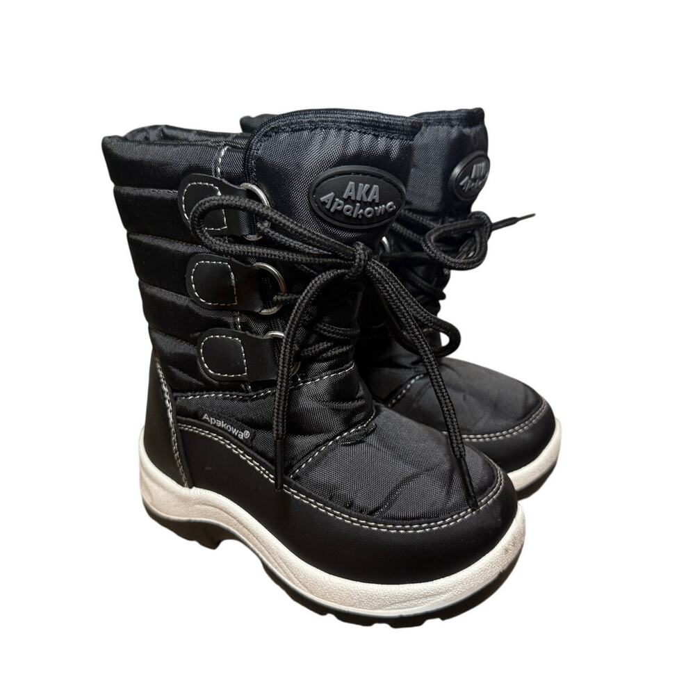 Toddler Snow Winter Boots Black Waterproof Size UK 25 US 8.5/9
